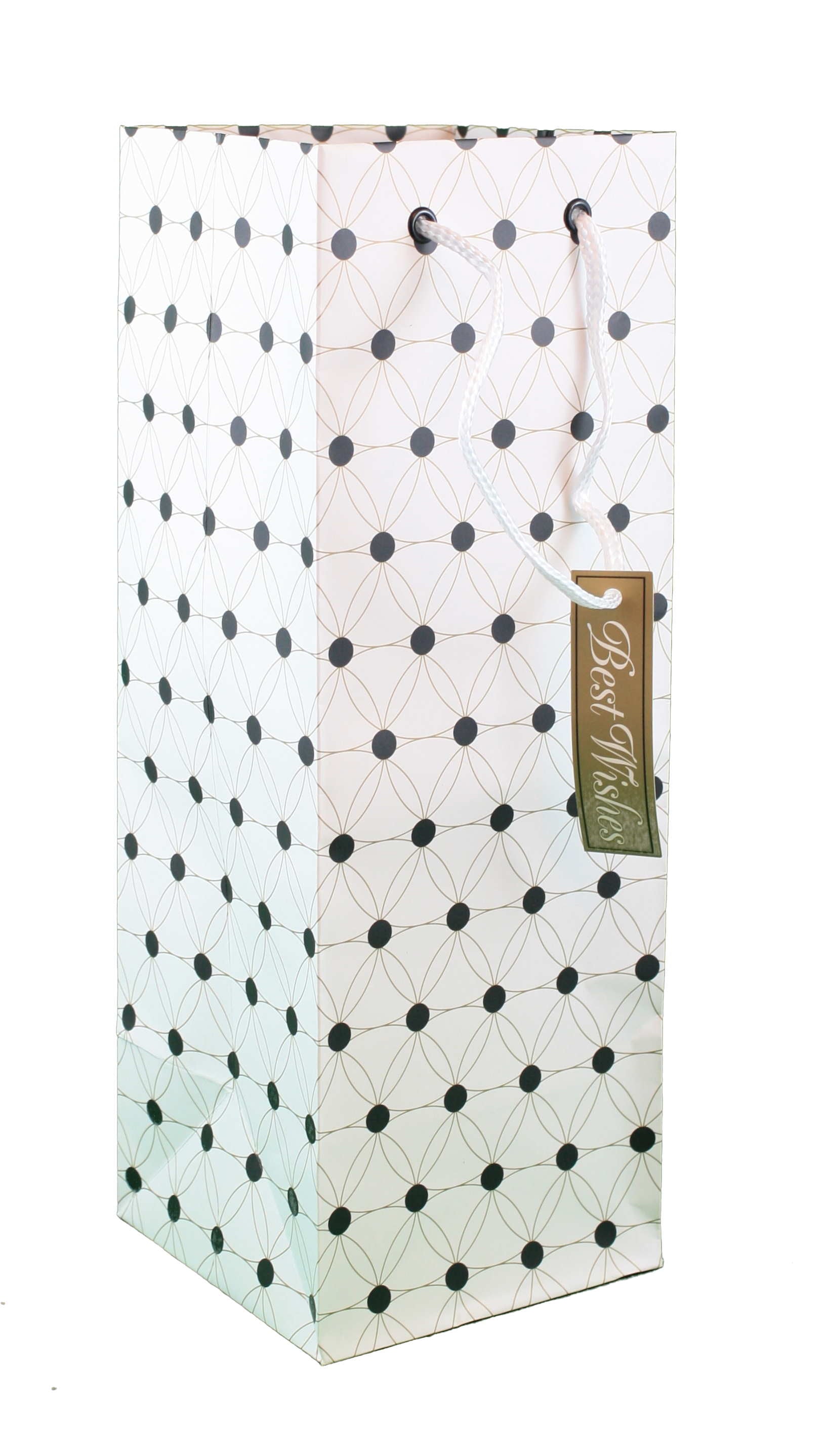 Heavyweight Bottle Gift Bag - Black & White Floral