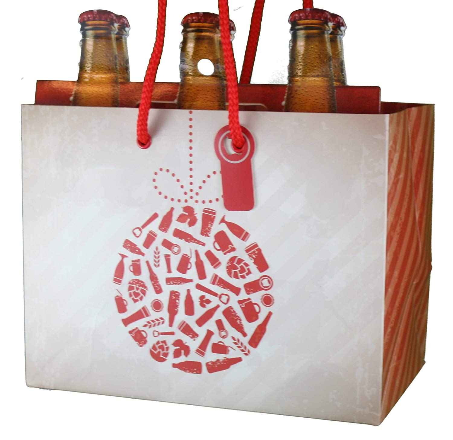 Heavyweight Gift Bag for 6-packs - Collage Ornament