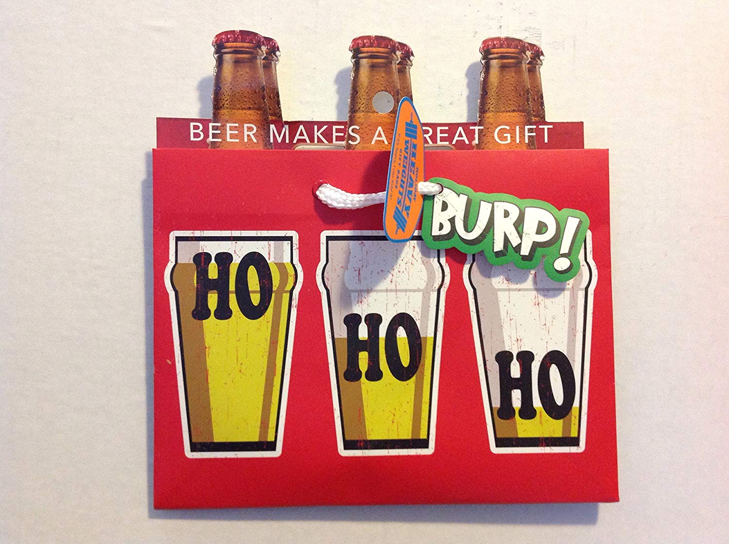 Heavyweight Gift Bag for 6-packs - Ho Ho Ho Burp