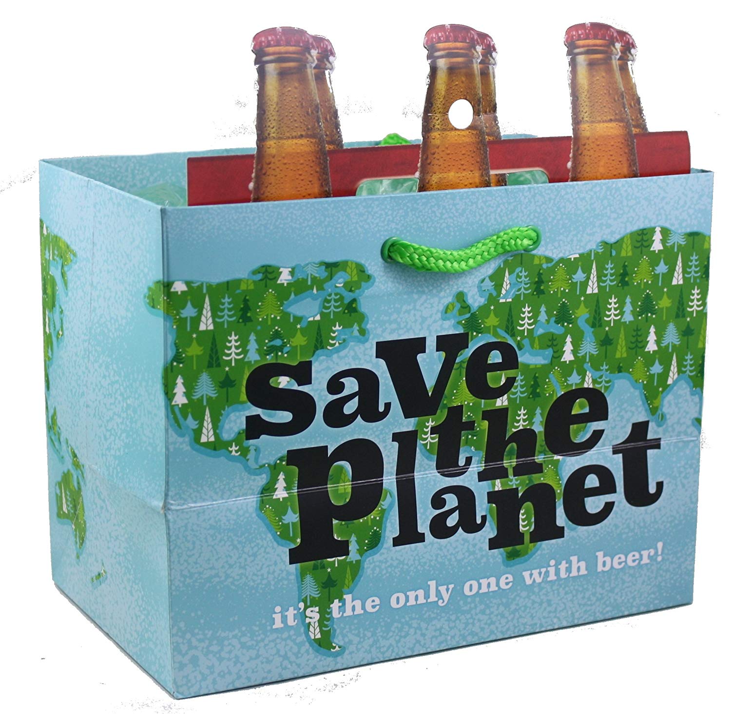 Heavyweight Gift Bag for 6-packs - Save Planet