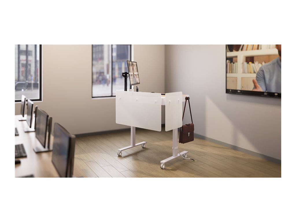 Heckler 4U - Lectern - mobile - powder-coated steel, powder-coated aluminum, stainless steel, bio plastic - white H920C-WT