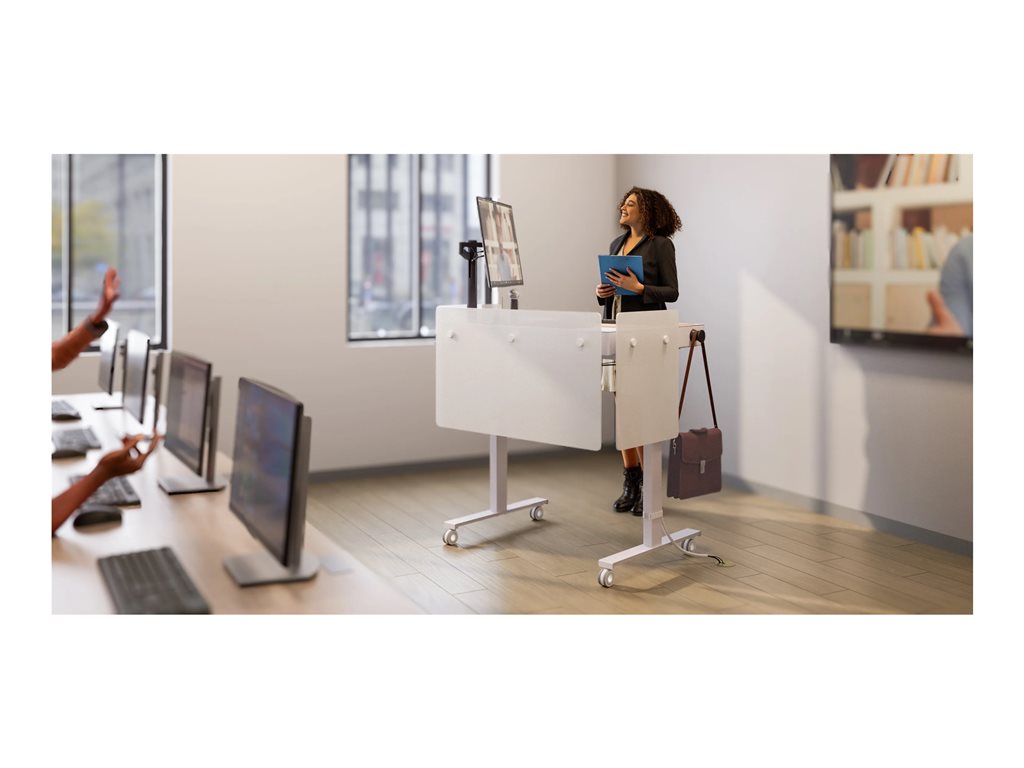 Heckler 4U - Lectern - mobile - powder-coated steel, powder-coated aluminum, stainless steel, bio plastic - white H920C-WT