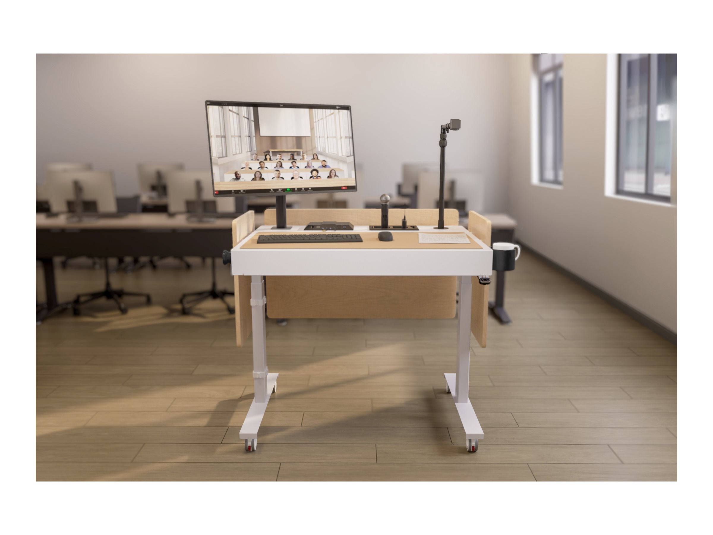 Heckler 4U - Lectern - mobile - powder-coated steel, powder-coated aluminum, stainless steel, bio plastic - white H920C-WT