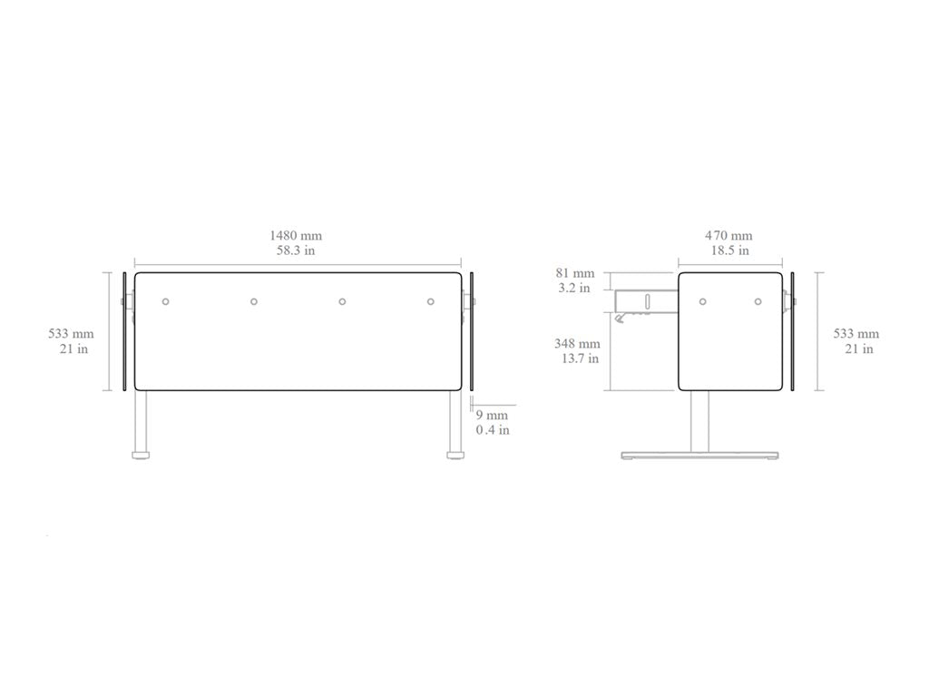 Heckler Lectern 6U - Modesty panel set - 3-piece - high-pressure laminate (HPL) - fusion maple H901-SL-7909
