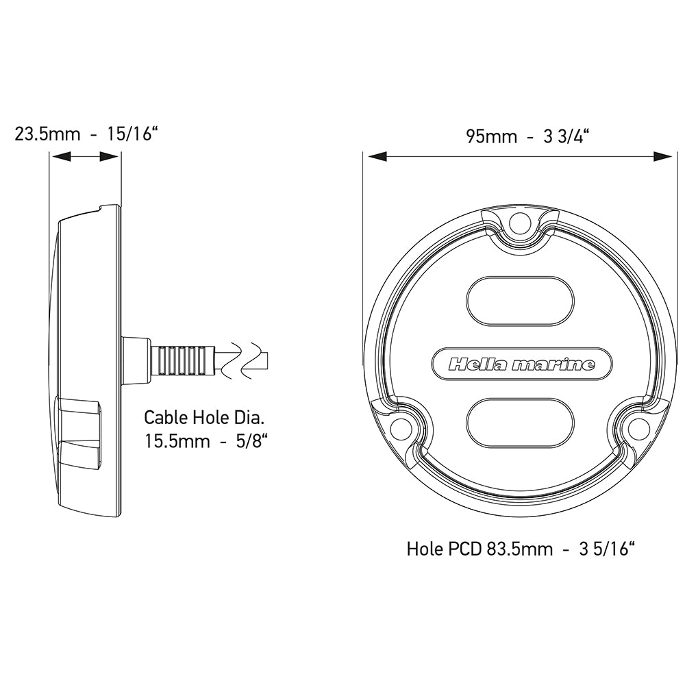 Hella Marine Apelo A1 Blue White Underwater Light - 1800 Lumens - Black Housing - White