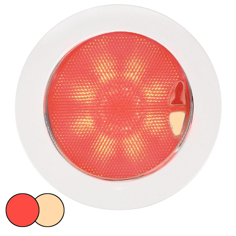 Hella Marine EuroLED 150 Recessed Surface Mount Touch Lamp - Red/Warm White LED - White