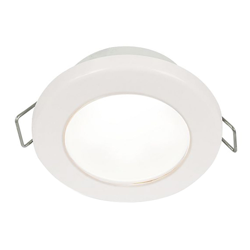 Hella Marine EuroLED 75 3" Round Spring Mount Down Light - White LED - White Plastic Rim -