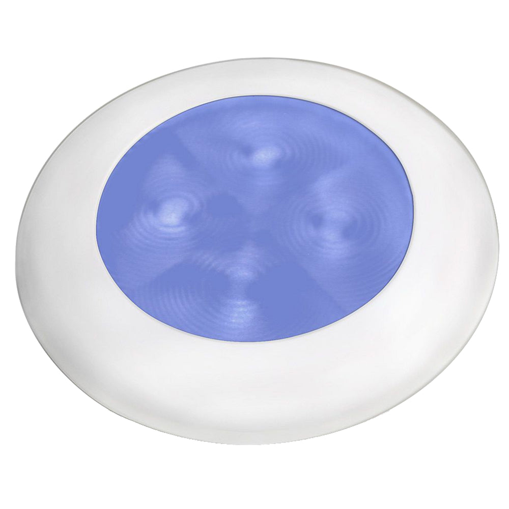 Hella Marine Slim Line LED 'Enhanced Brightness' Round Courtesy Lamp - Blue LED - White