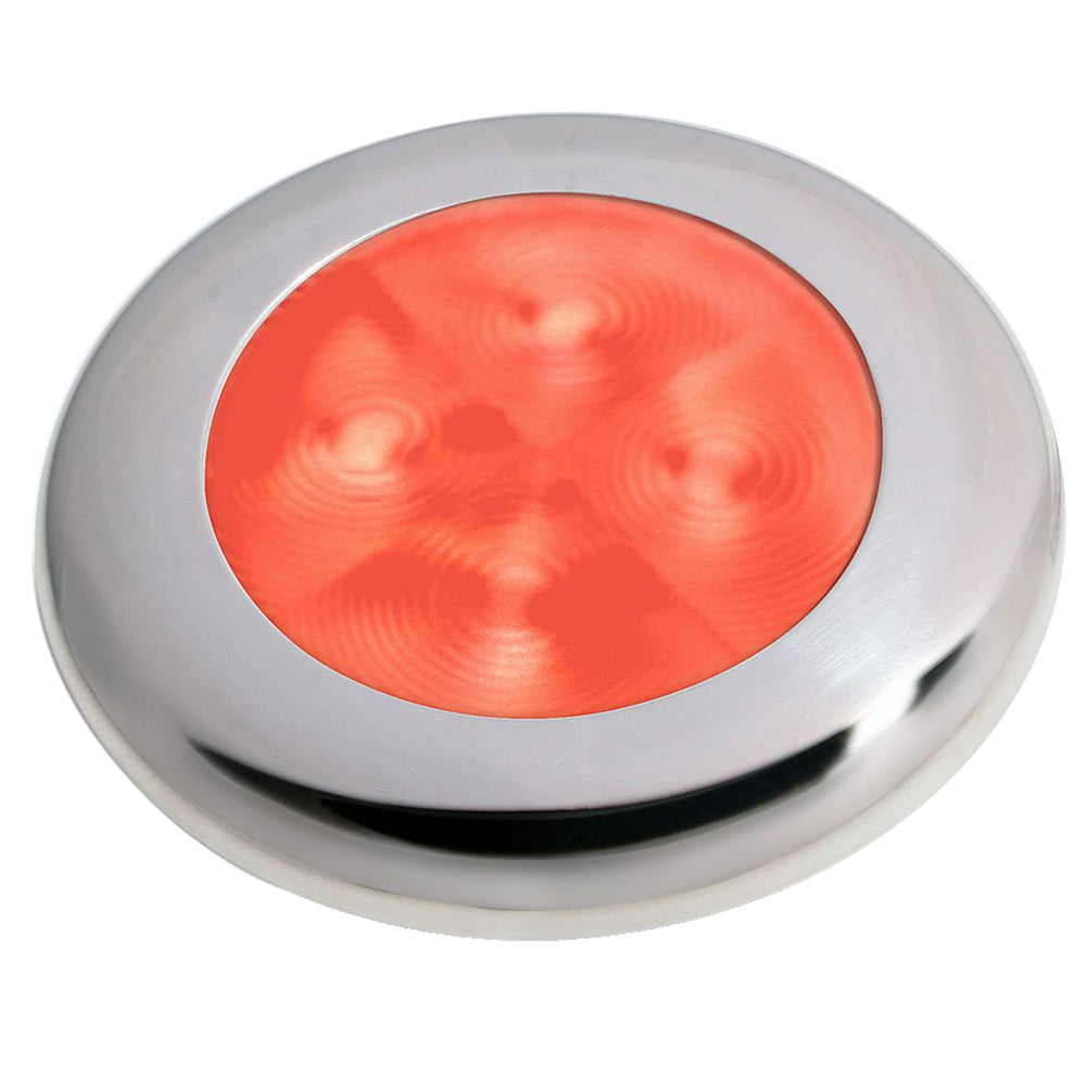 Hella Marine Slim Line LED 'Enhanced Brightness' Round Courtesy Lamp - Red LED - Stainless