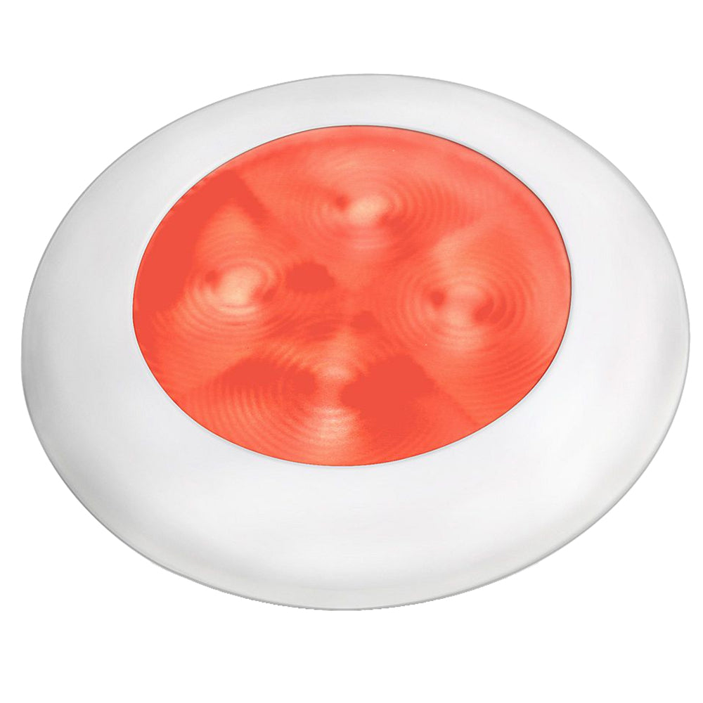 Hella Marine Slim Line LED 'Enhanced Brightness' Round Courtesy Lamp - Red LED - White