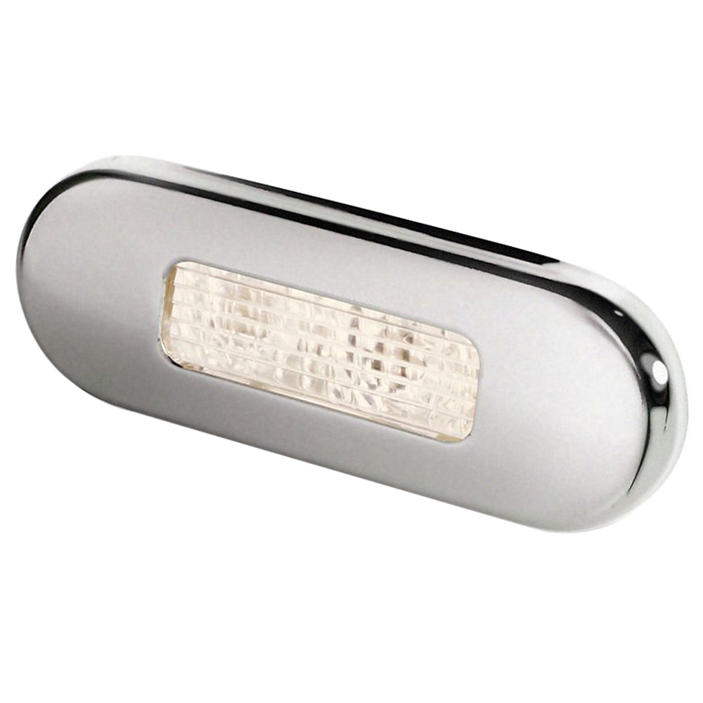 Hella Marine Surface Mount Oblong LED Courtesy Lamp - Warm White LED - Stainless Steel
