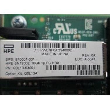 Hewlett Packard Enterprise Replacement Parts Business SN1200E 16Gb Single Port Fibre Channel Host Bus Adapter