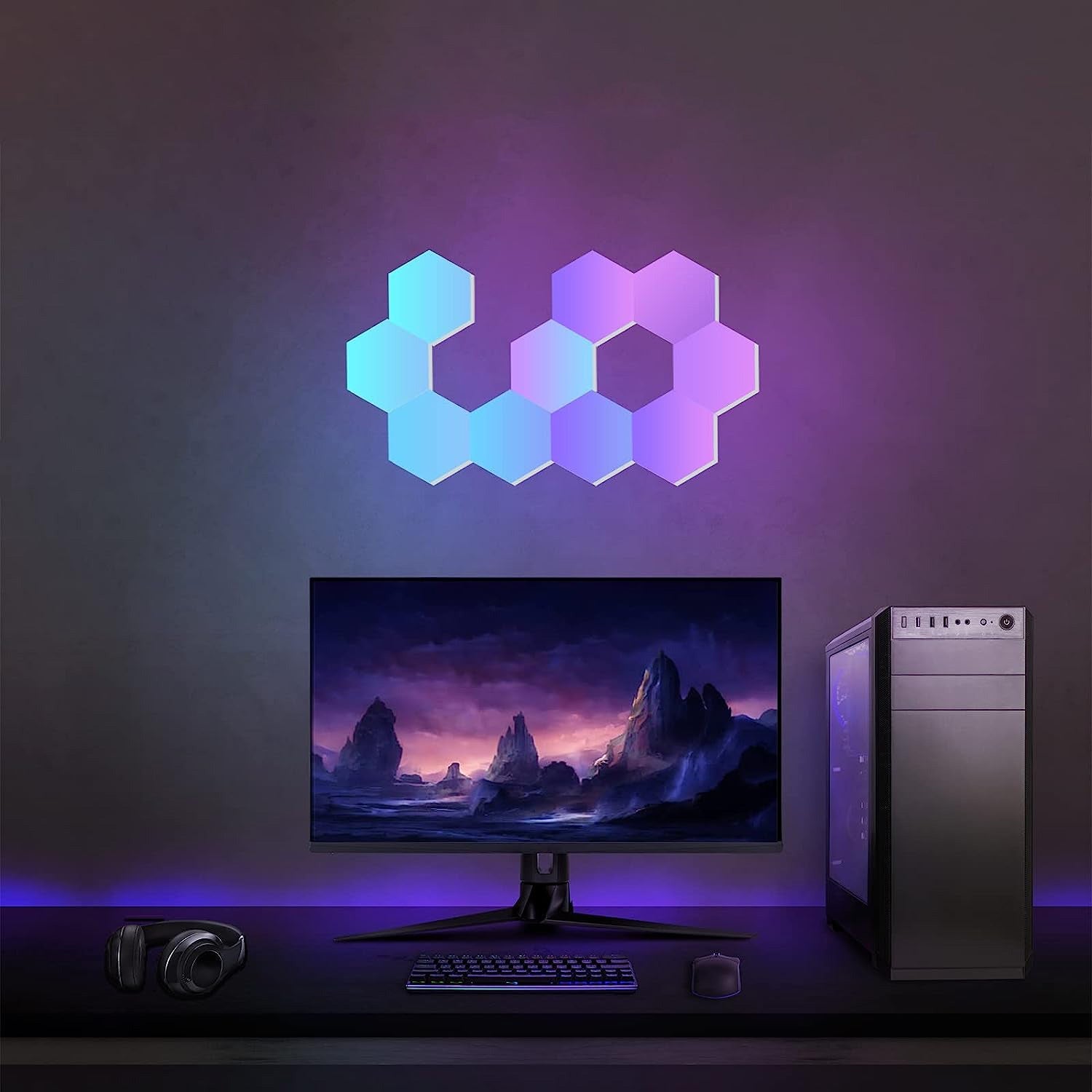 Hexagon LED Wall Light Panels (10 Pack)