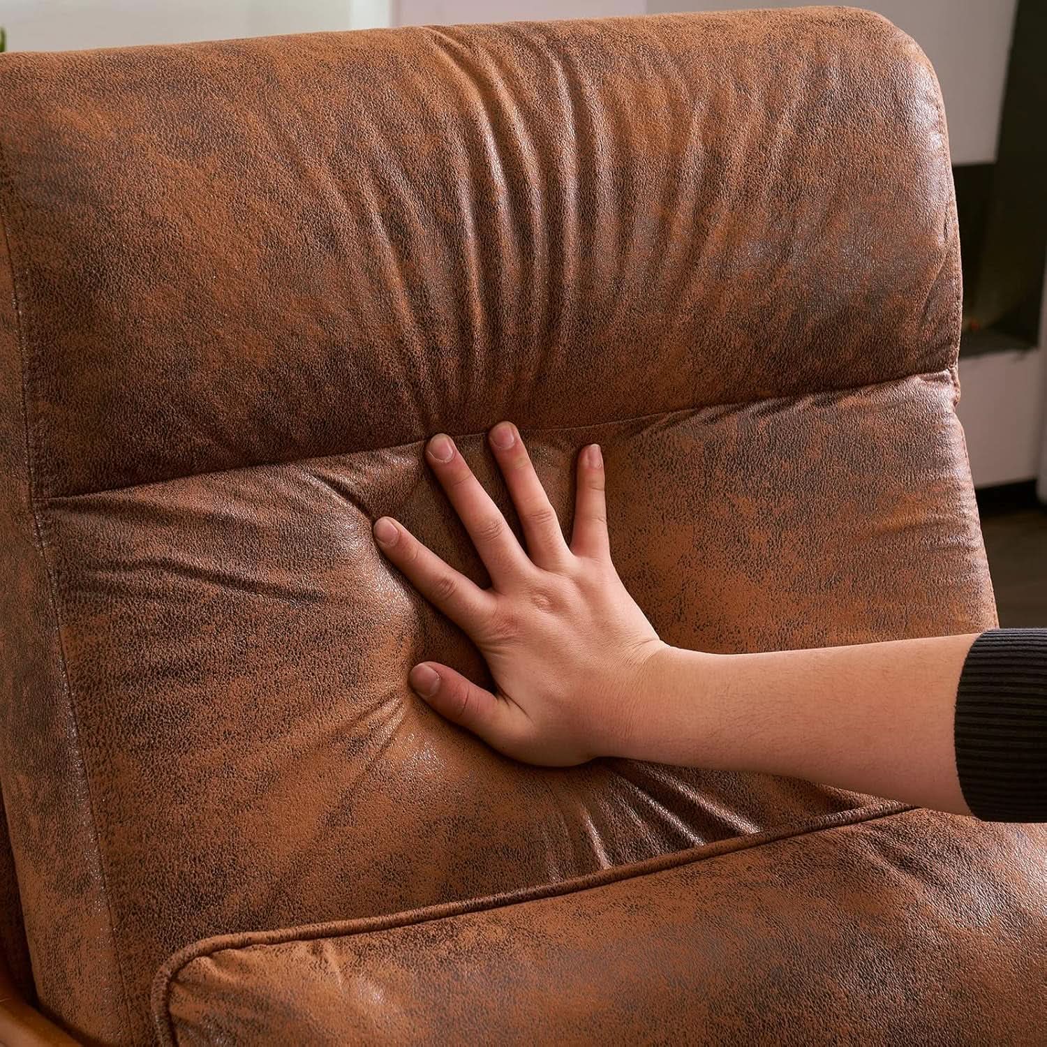 High Back Microfiber Accent Chair Mid Century Modern