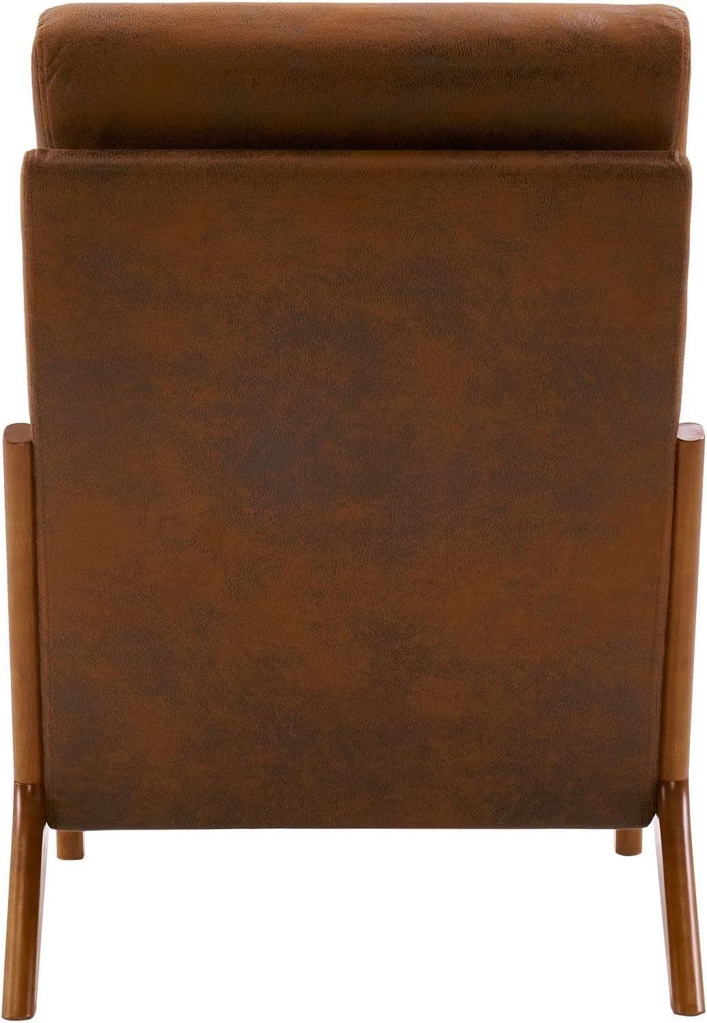 High Back Microfiber Accent Chair Mid Century Modern