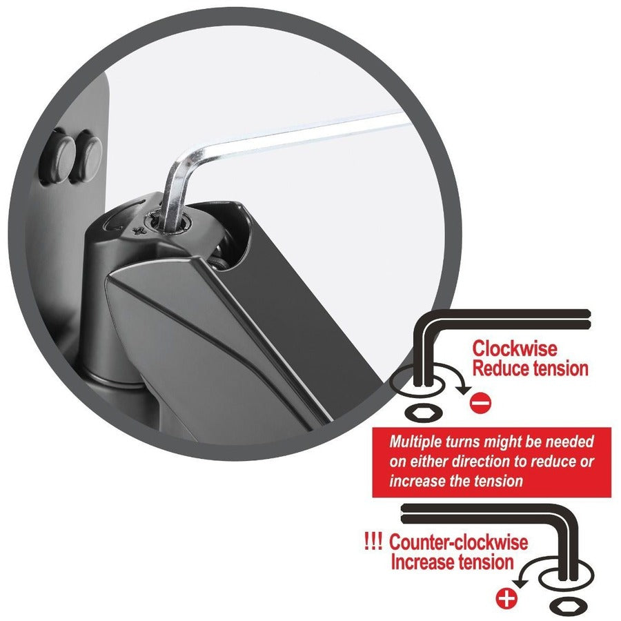 High Premium Aluminum Gas Spring Wall Mount - Single Monitor 17 to 34" - weight up to 19.8 lbs" CE-MT2L12-S1