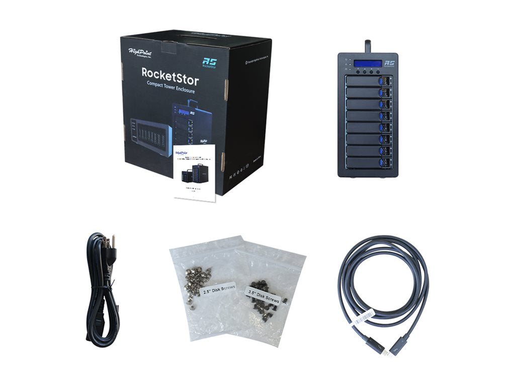 HighPoint RocketStor 6618V - Hard drive array - 8 bays (SATA-600 / SAS-3) - Thunderbolt 3 (external) RS6618V