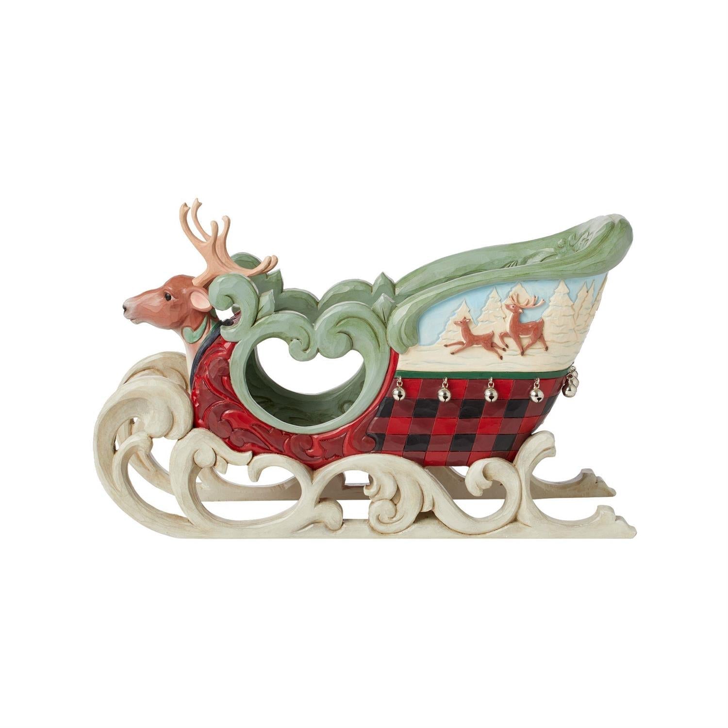 Highland Glen Large Sleigh with Scene Figurine
