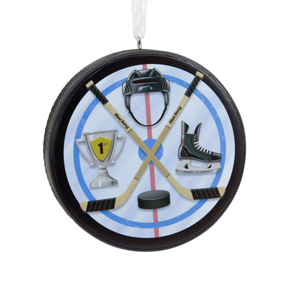 Hockey Puck Christmas Ornament image number 4 Hockey Puck Hallmark Ornament