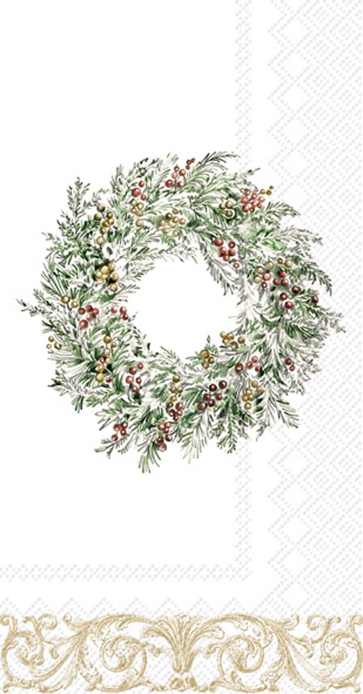 Holiday Berry Wreath - Guest Towel