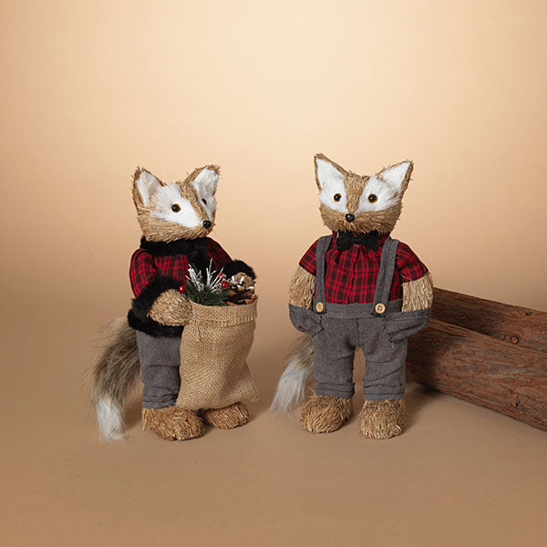 Holiday Fox Figurine - 12 Inch -