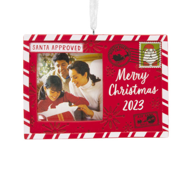 Holiday Postcard 2023 Photo Frame Ornament