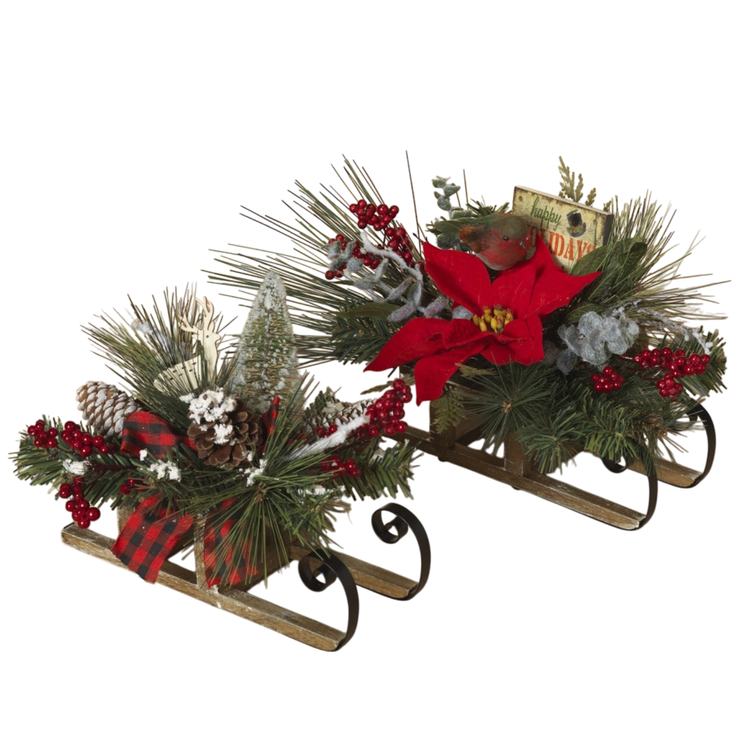 Holiday Sleigh with Floral Accent -