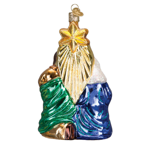 Holy Family With Star Glass Ornament