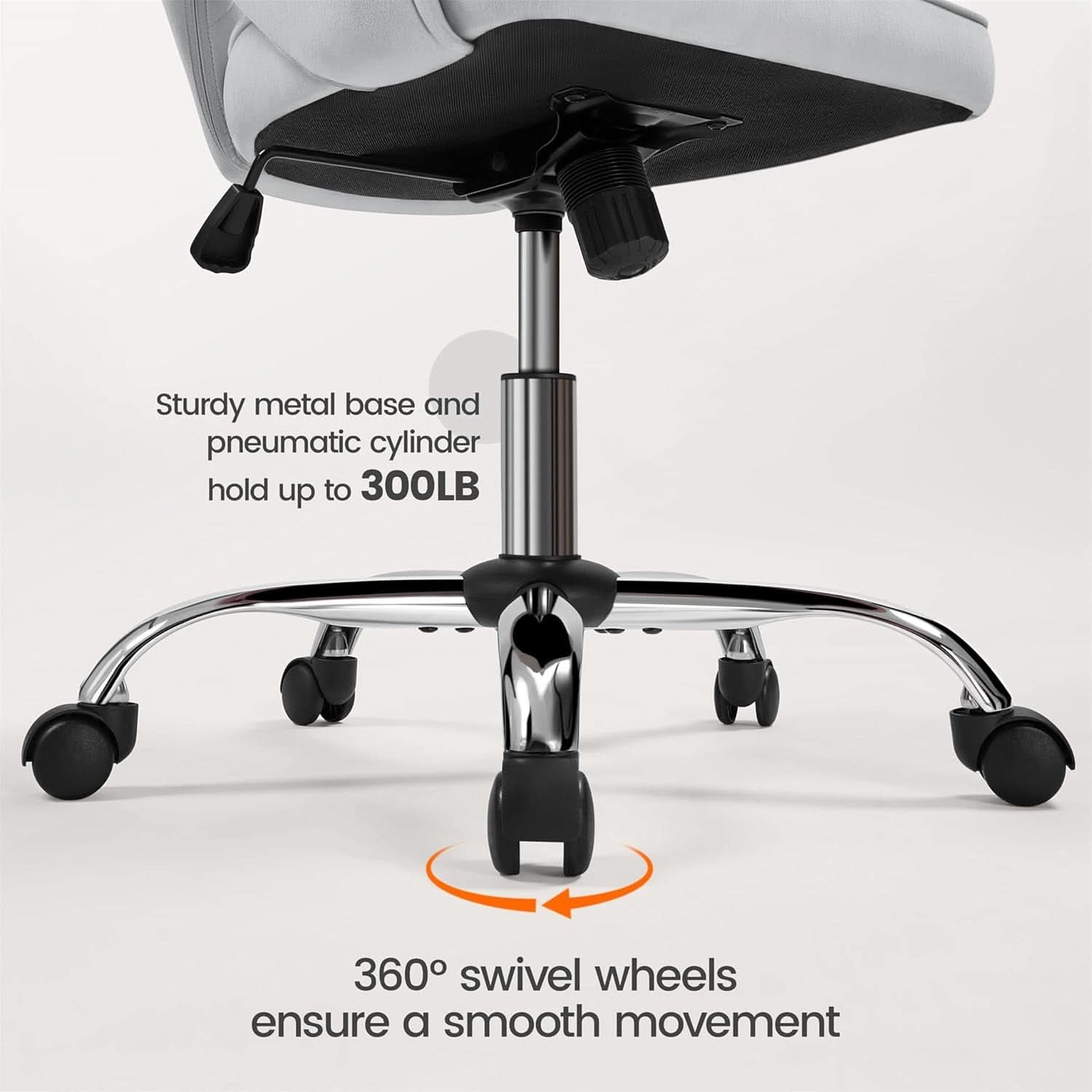 Home Office Chair With Tufted Barrel Back Light Gray