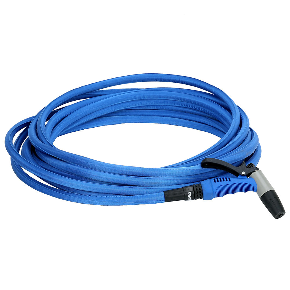 HoseCoil 75&#39; Blue Flexible Hose Kit with Rubber Tip Nozzle