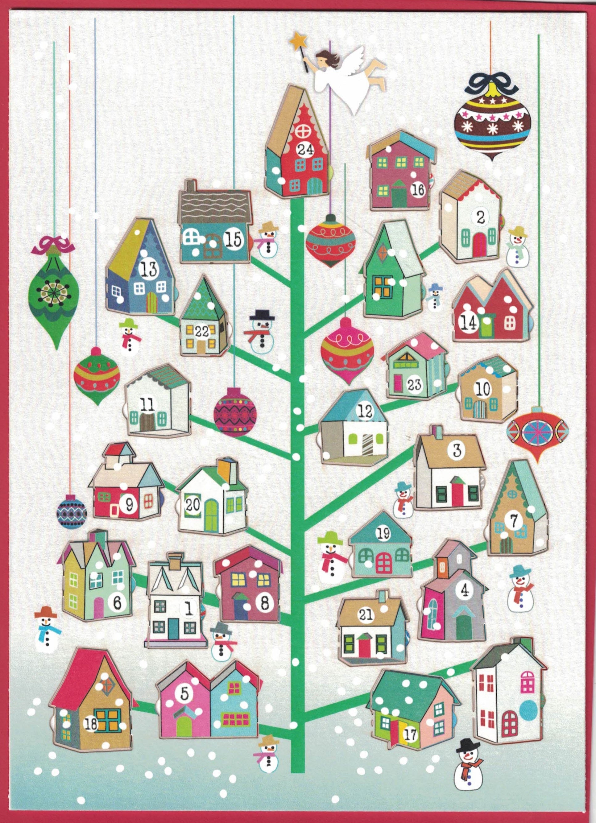 House Tree Advent Calendar with Envelope