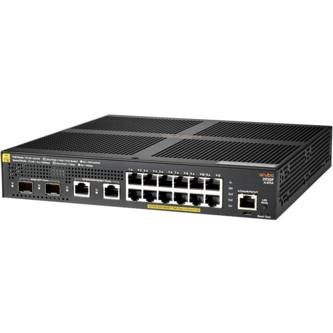 Hpe Aruba 2930F 12G Poe+ 2G/2Sfp+ - Switch - L3 - Managed - 12 X 10/100/1000 (Poe+) + 2 X 1 Gigabit / 10 Gigabit Sfp+ (Uplink) + 2 X 10/100/1000 - Rack-Mountable - Poe+ (139 W)