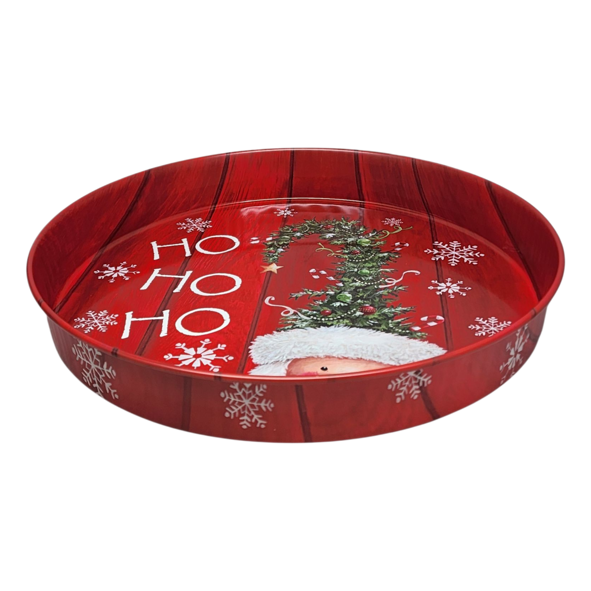 Huge Deep Round 13.5" Tray - Ho Ho Ho
