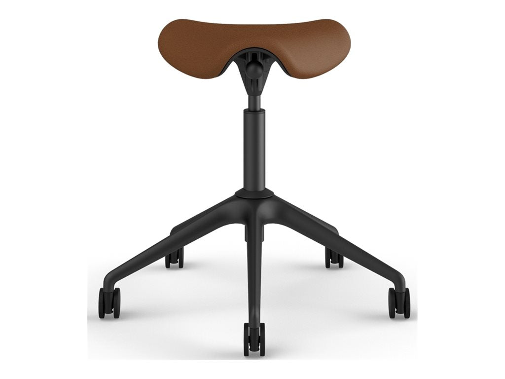 Humanscale Freedom Active Pony - Stool - ergonomic - triangular - tilt - swivel - corvara (chrome-free leather) - saddle F500GCL23FHKNSC