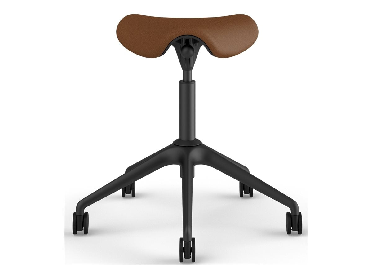 Humanscale Freedom Active Pony - Stool - ergonomic - triangular - tilt - swivel - corvara (chrome-free leather) - saddle F500GCL23FHKNSC