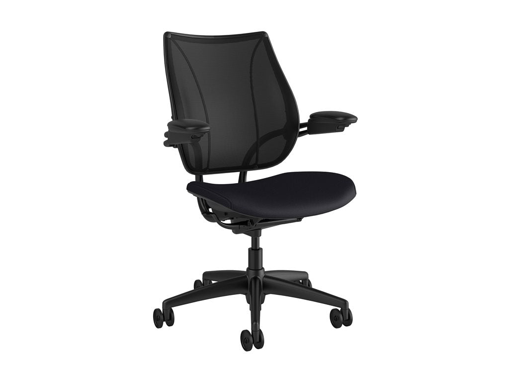 Humanscale Liberty - Chair - task - ergonomic - armrests - tilt - swivel - corvara (chrome-free leather) - black L113BJ10CL57NFSSNSC