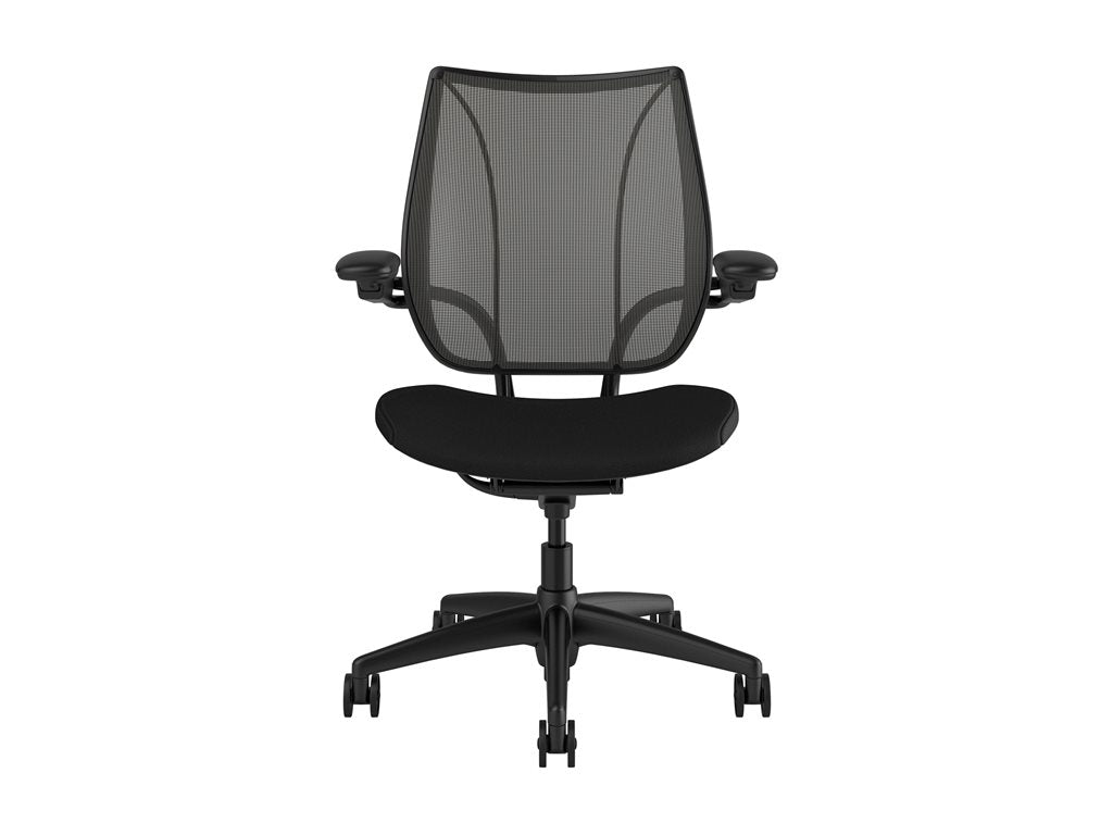 Humanscale Liberty - Chair - task - ergonomic - armrests - tilt - swivel - corvara (chrome-free leather) - black L113BN10CL10NFSSNSC