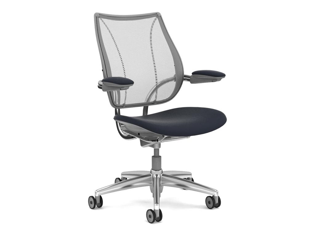 Humanscale Liberty - Chair - task - ergonomic - armrests - tilt - swivel - corvara leather - black, saddle L113BN10CL23TFSSNSC
