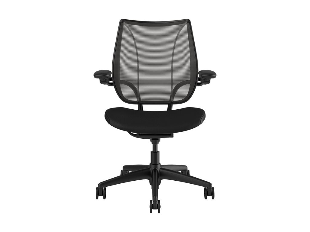 Humanscale Liberty - Chair - task - ergonomic - armrests - tilt - swivel - ticino leather - black, obsidian L113BN10TL10NFSSNSC