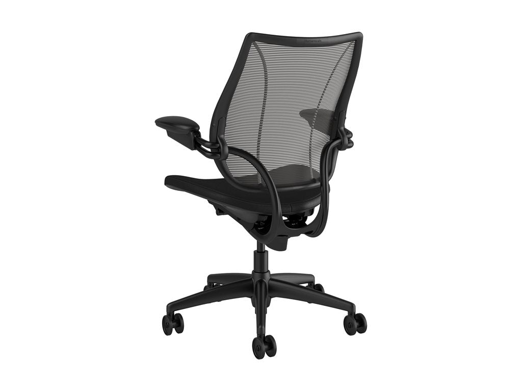 Humanscale Liberty - Chair - task - ergonomic - armrests - tilt - swivel - ticino leather - black, obsidian L113BN10TL10NFSSNSC