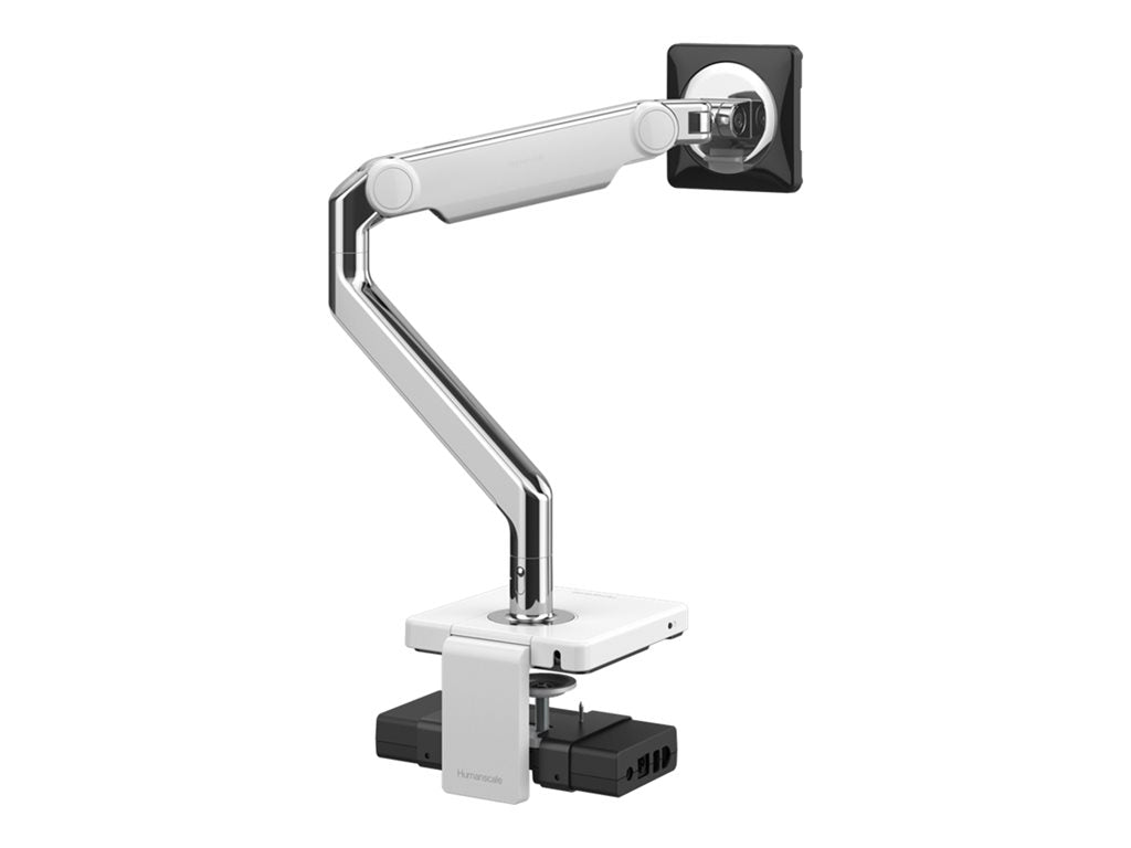 Humanscale M2.1 - Mounting kit (monitor arm) - for LCD display - polished aluminum, white trim - desk-mountable M21M33CWBTBNA