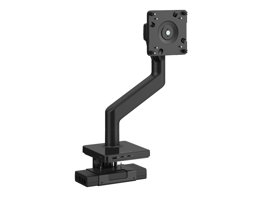 Humanscale M8.1 - Mounting kit (articulating arm) - for flat panel - with charging hub - black with black trim - desk-mountable M81M33CBBTBNA