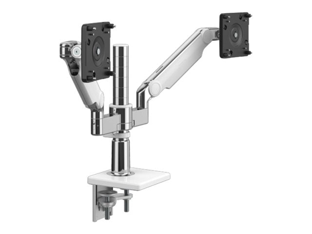 Humanscale M/FLEX M2.1 - Mounting kit (monitor arm) - for 2 LCD displays - recycled aluminum - aluminum, white trim - desk-mountable X2NTNCBWDTDDTD-12-