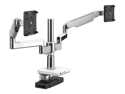Humanscale M/FLEX M2.1 - Mounting kit (monitor arm) - for 2 LCD displays - recycled aluminum - aluminum, white trim - mounting X2M33CBWETBETB12NA