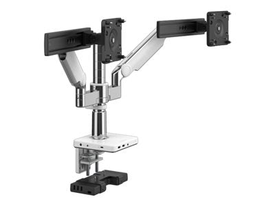 Humanscale M/FLEX M2.1 - Mounting kit (monitor arm) - for 2 LCD displays - recycled aluminum - silver, gray trim - mounting interface: X2M2CBSDSBDSB12
