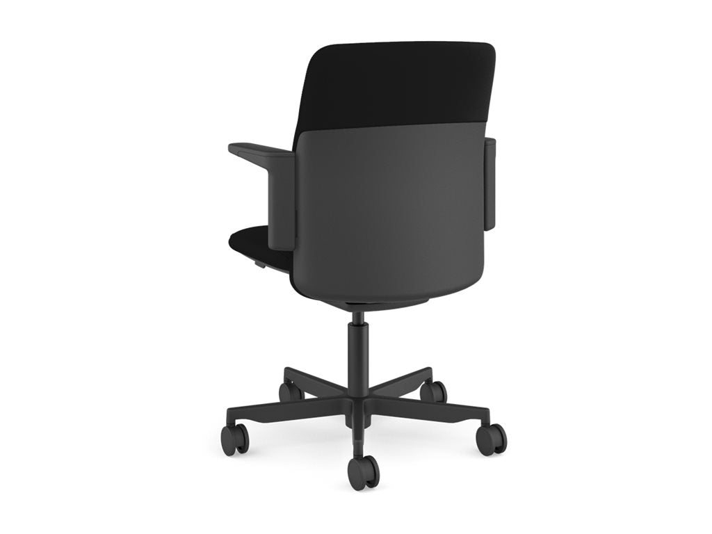Humanscale Path - Chair - ergonomic - rectangular - armrests - tilt - swivel - Lotus polyurethane - black PT16BK101