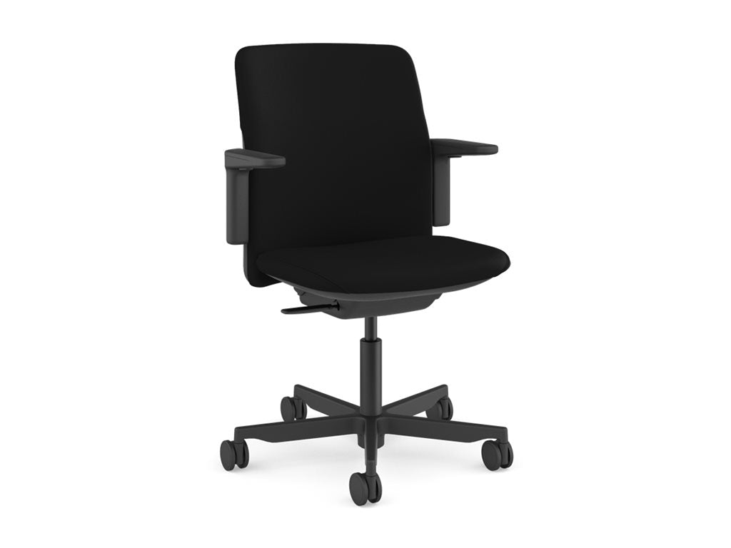 Humanscale Path - Chair - ergonomic - rectangular - armrests - tilt - swivel - Lotus polyurethane - black PT16BK101