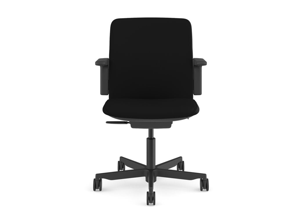 Humanscale Path - Chair - ergonomic - rectangular - armrests - tilt - swivel - Lotus polyurethane - black PT16BK101