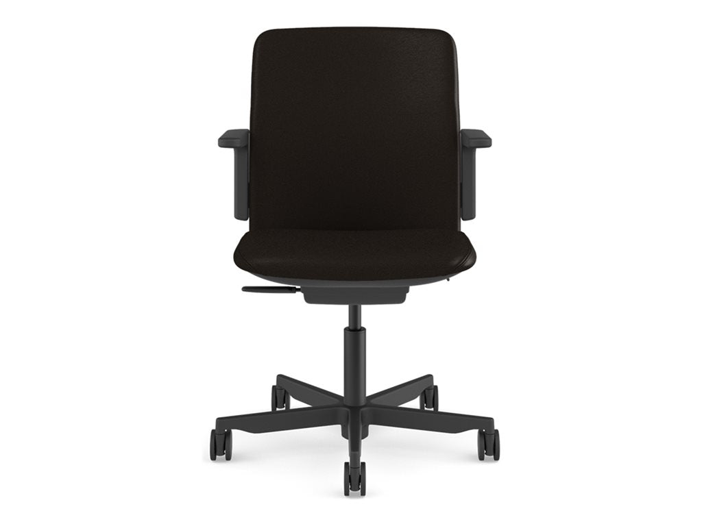 Humanscale Path - Chair - task - armrests - L-shaped - tilt - swivel - corvara (chrome-free leather), ocean-bound recycled plastic PT11BCL21ASSNSC