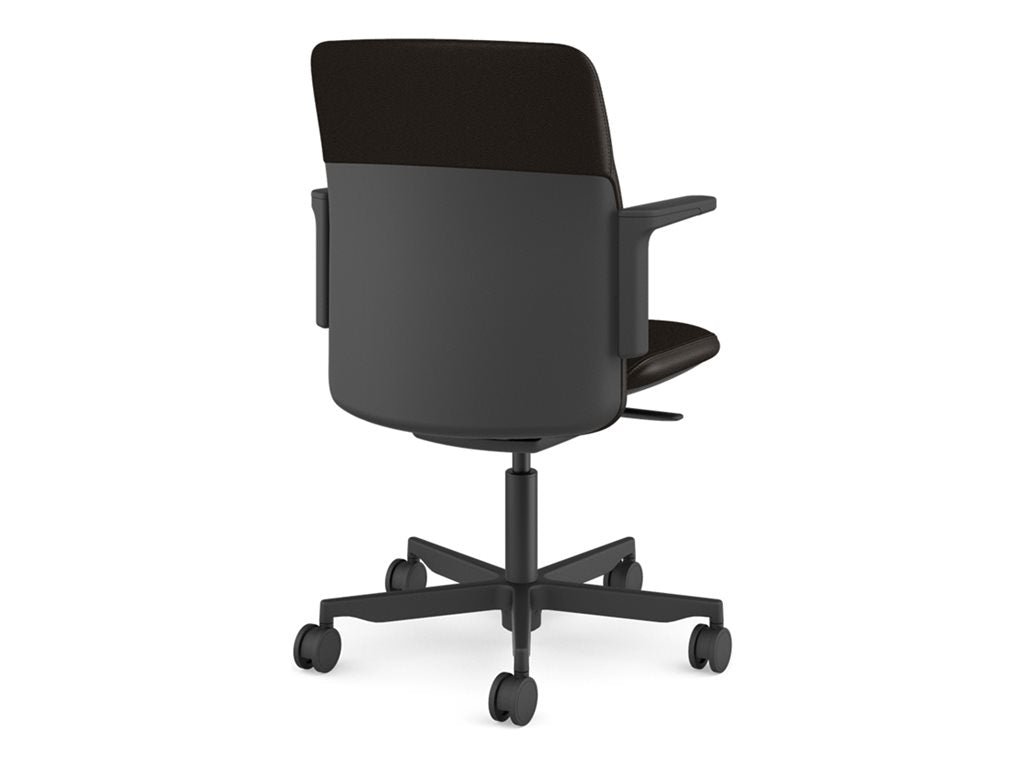 Humanscale Path - Chair - task - armrests - L-shaped - tilt - swivel - corvara (chrome-free leather), ocean-bound recycled plastic PT11BCL21ASSNSC